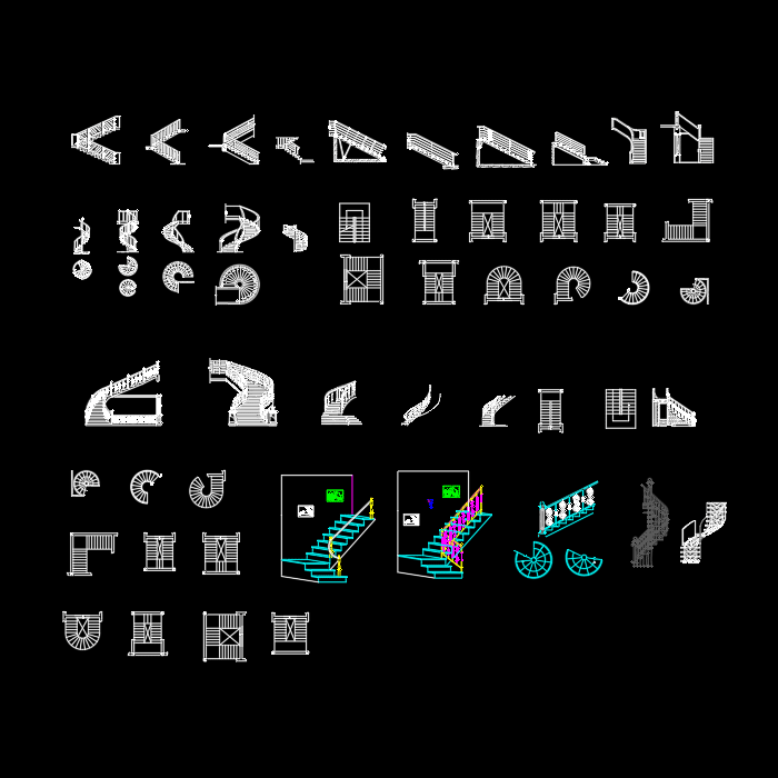 Escadas DWG blocos CAD grátis freedwgfile